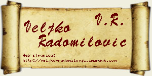 Veljko Radomilović vizit kartica